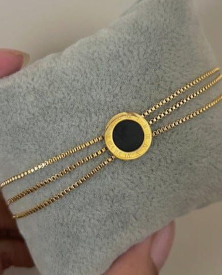 BLACK DIAMOND GOLDEN CHAIN BRACELET TARNISH-RESISTANT