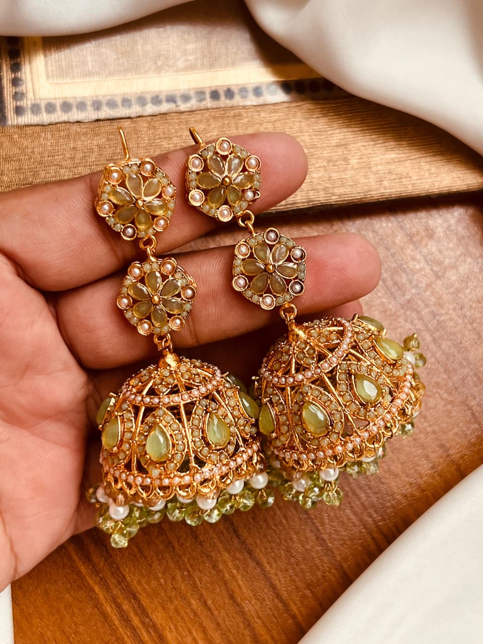 BEAUTIFUL ELEGANT NORTAN BRIDAL JHUMKI PAIRS – FINE QUALITY, MULTIPLE COLORS