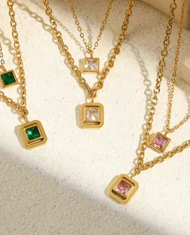 STAINLESS STEEL DOUBLE-LAYER NECKLACE