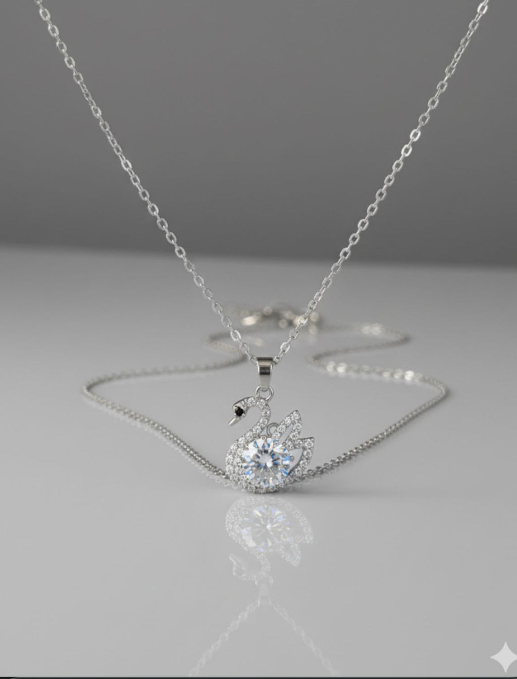 Silver Swan Zircon Necklace – Grace Meets Glamour