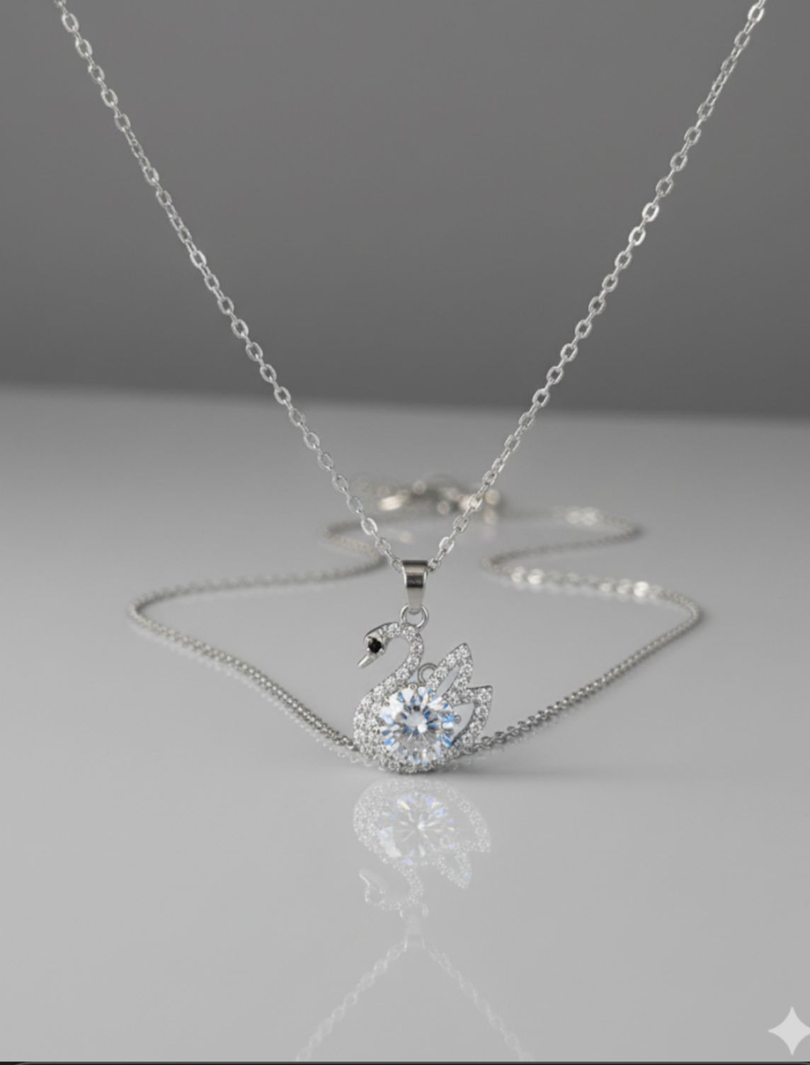 Silver Swan Zircon Necklace – Grace Meets Glamour