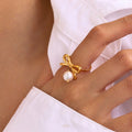 Vintage Bow Adjustable Ring – Elegant Stainless Steel Statement Piece