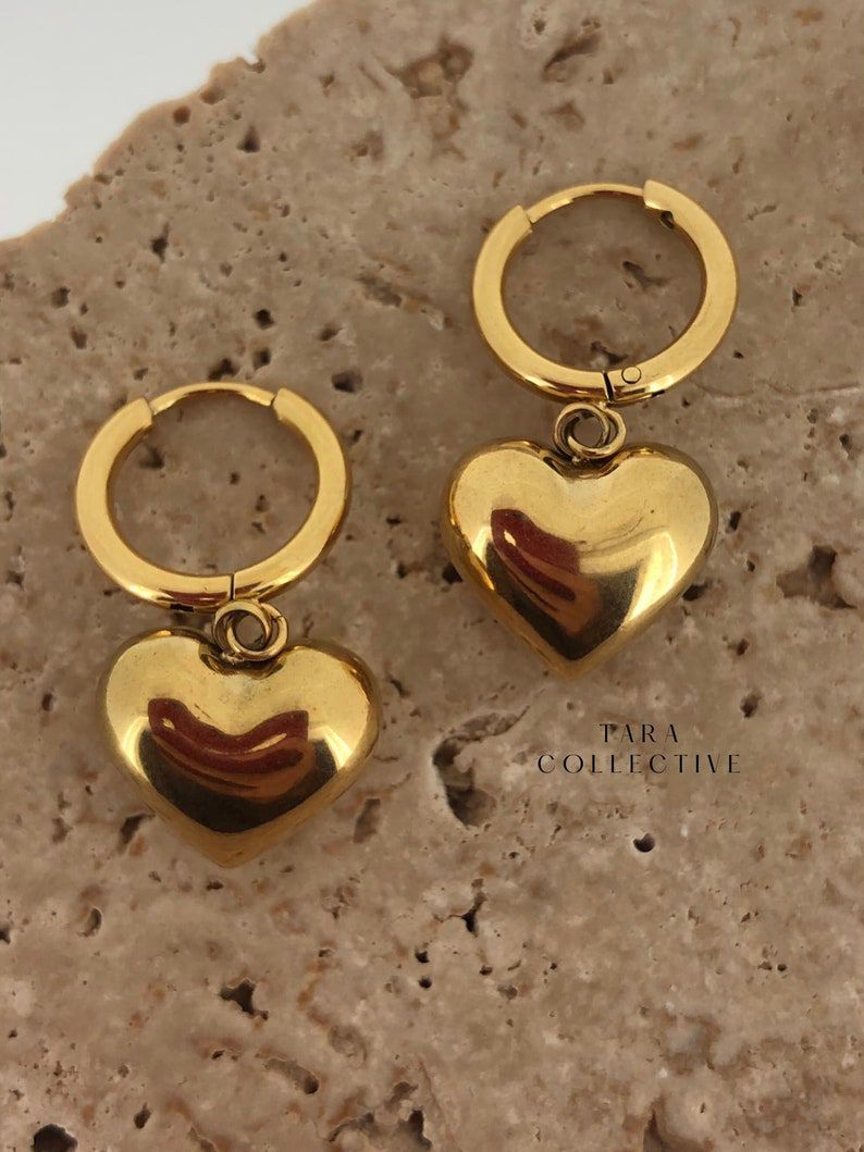 Stainless Steel Elegant Heart Earrings – Waterproof & Tarnish Free