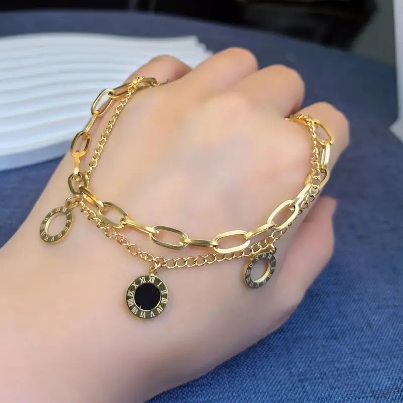 Double Layer Stainless Steel Bracelet – High Quality, Waterproof & Tarnish-Free