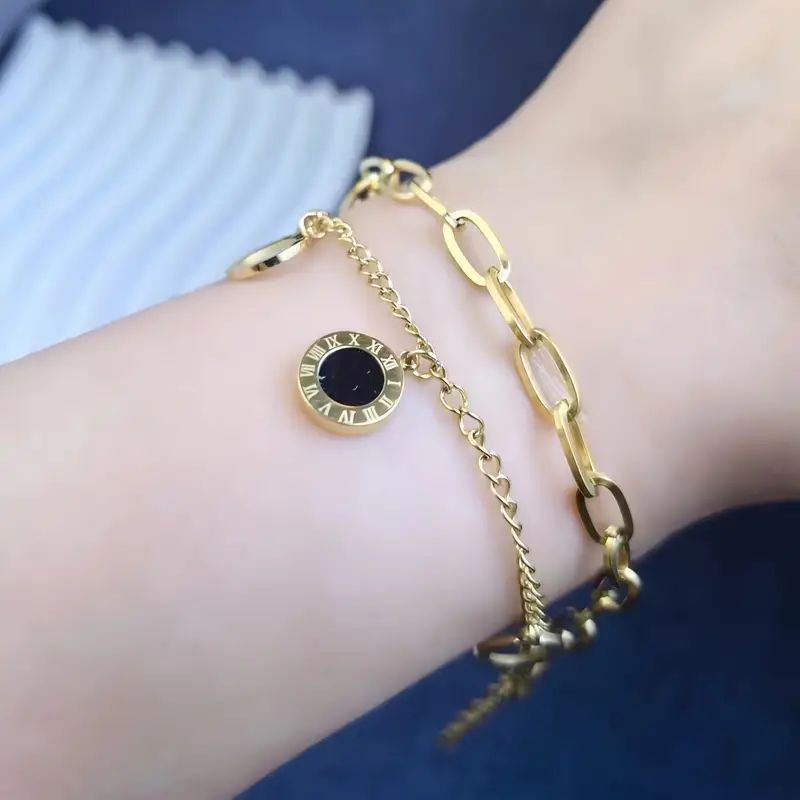 Double Layer Stainless Steel Bracelet – High Quality, Waterproof & Tarnish-Free