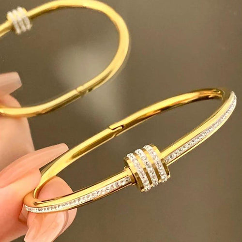 Bold Radiance – Stainless Steel Dram Cuff Bracelet