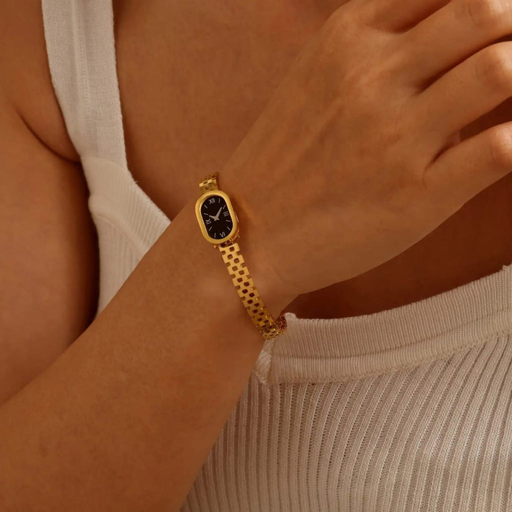 Stainless Steel Fake Watch Handcuff – Bold & Trendy Statement Piece