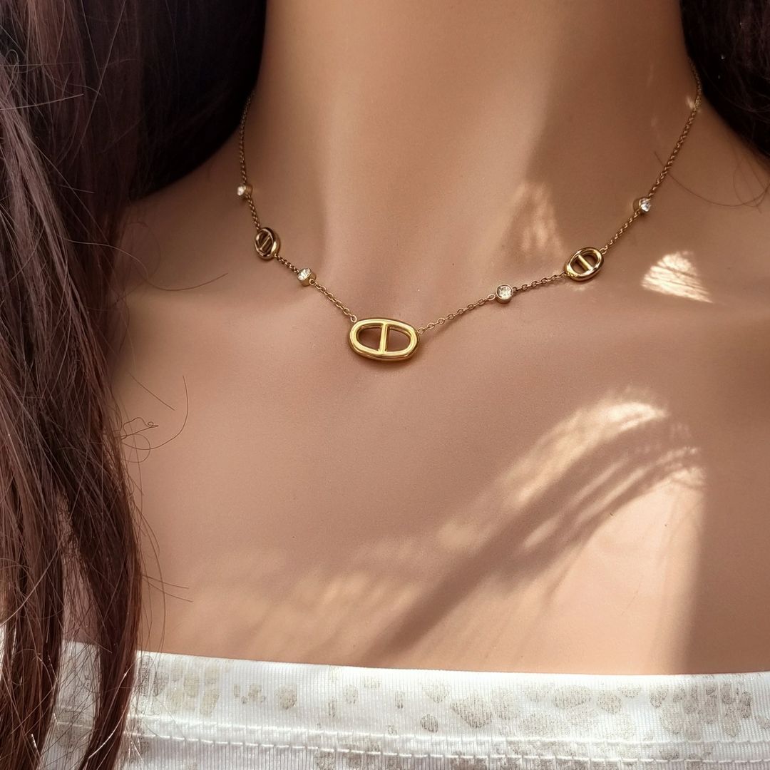 Signature CD Pendant Necklace – Luxury in Stainless Steel