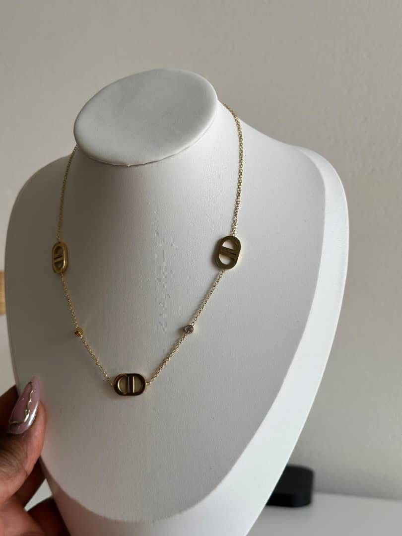 Signature CD Pendant Necklace – Luxury in Stainless Steel