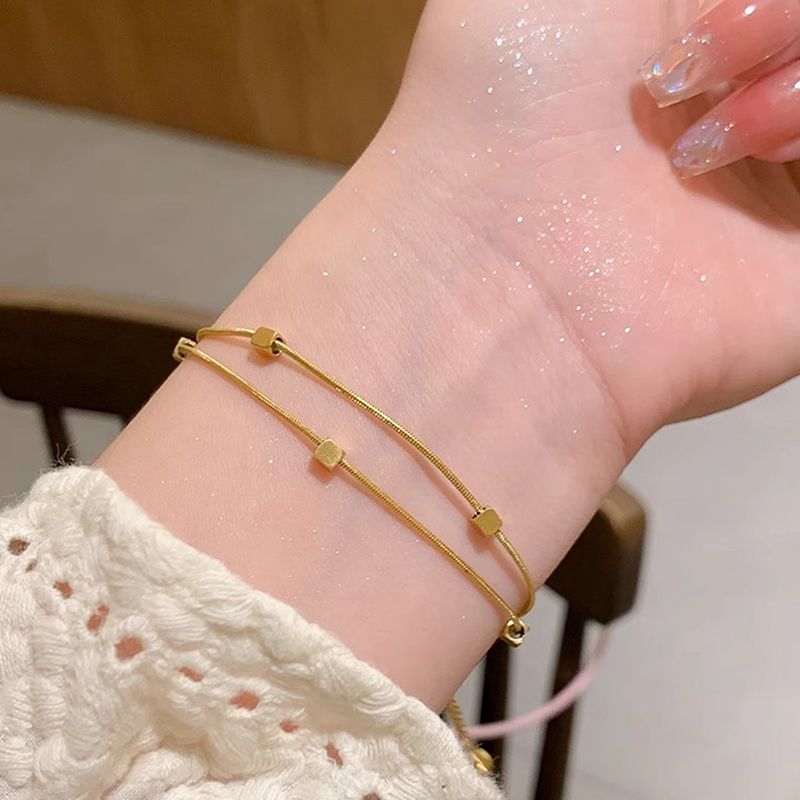 Elegant Two-Layer Stainless Steel Bracelet