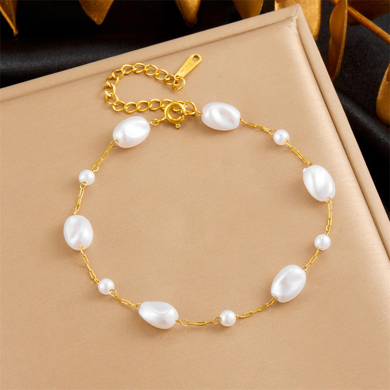 Stainless Steel Pearl Bracelet – Elegant Everyday Style