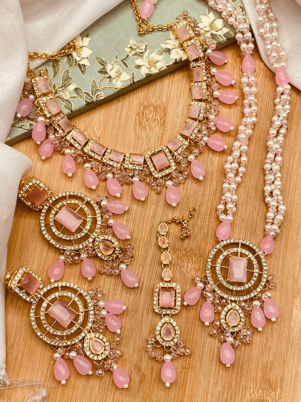 Nauratan Stone Necklace Set – Timeless Elegance in Every Color