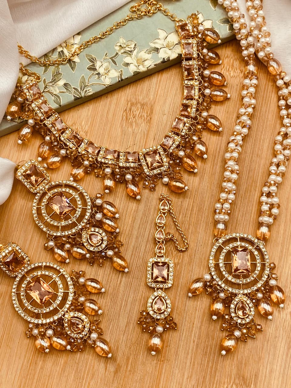 Nauratan Stone Necklace Set – Timeless Elegance in Every Color