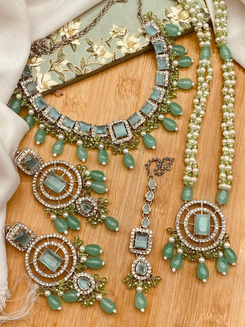 Nauratan Stone Necklace Set – Timeless Elegance in Every Color