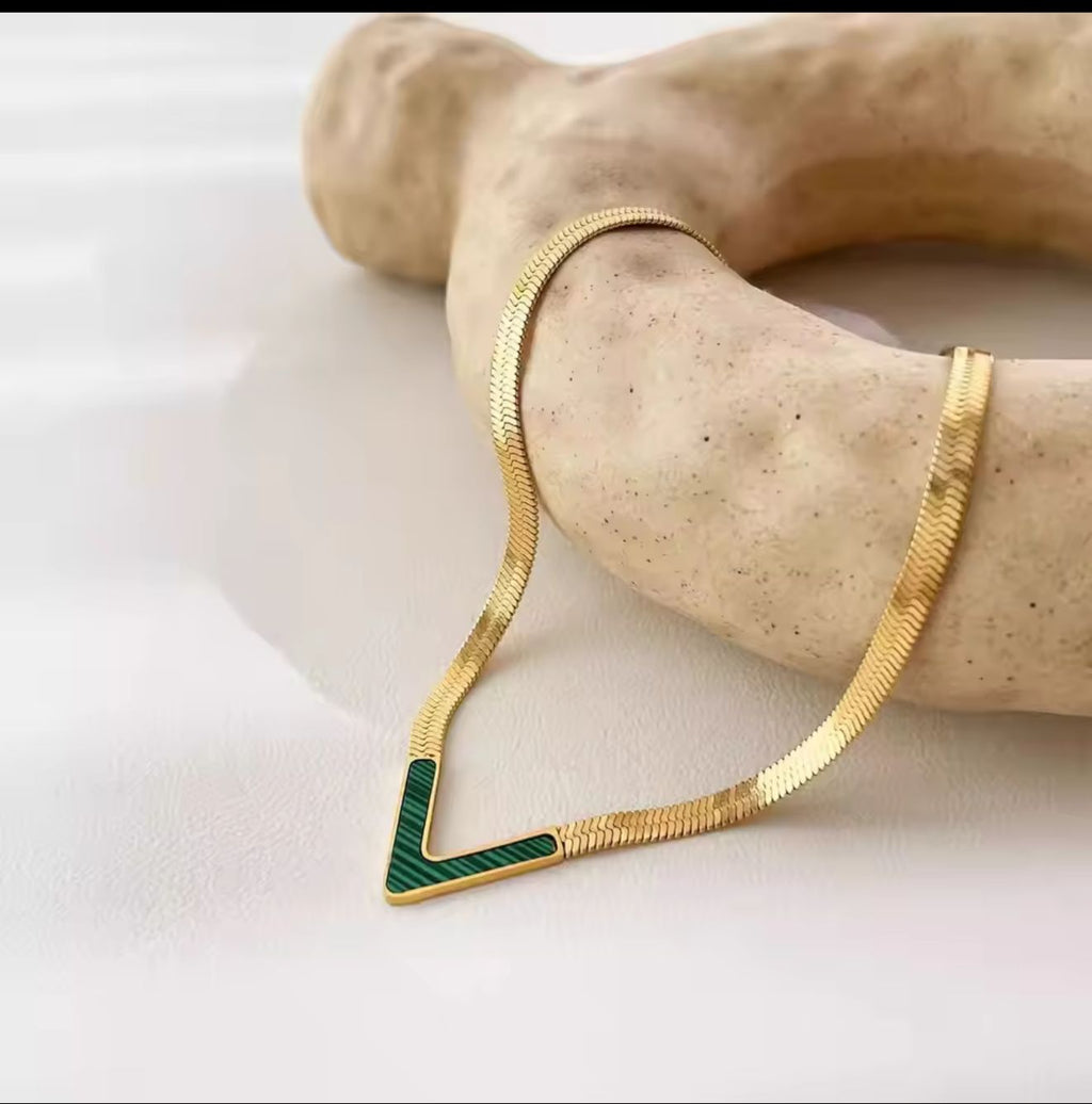 Stylish Snake V Necklace – Stainless Steel Minimal Charm