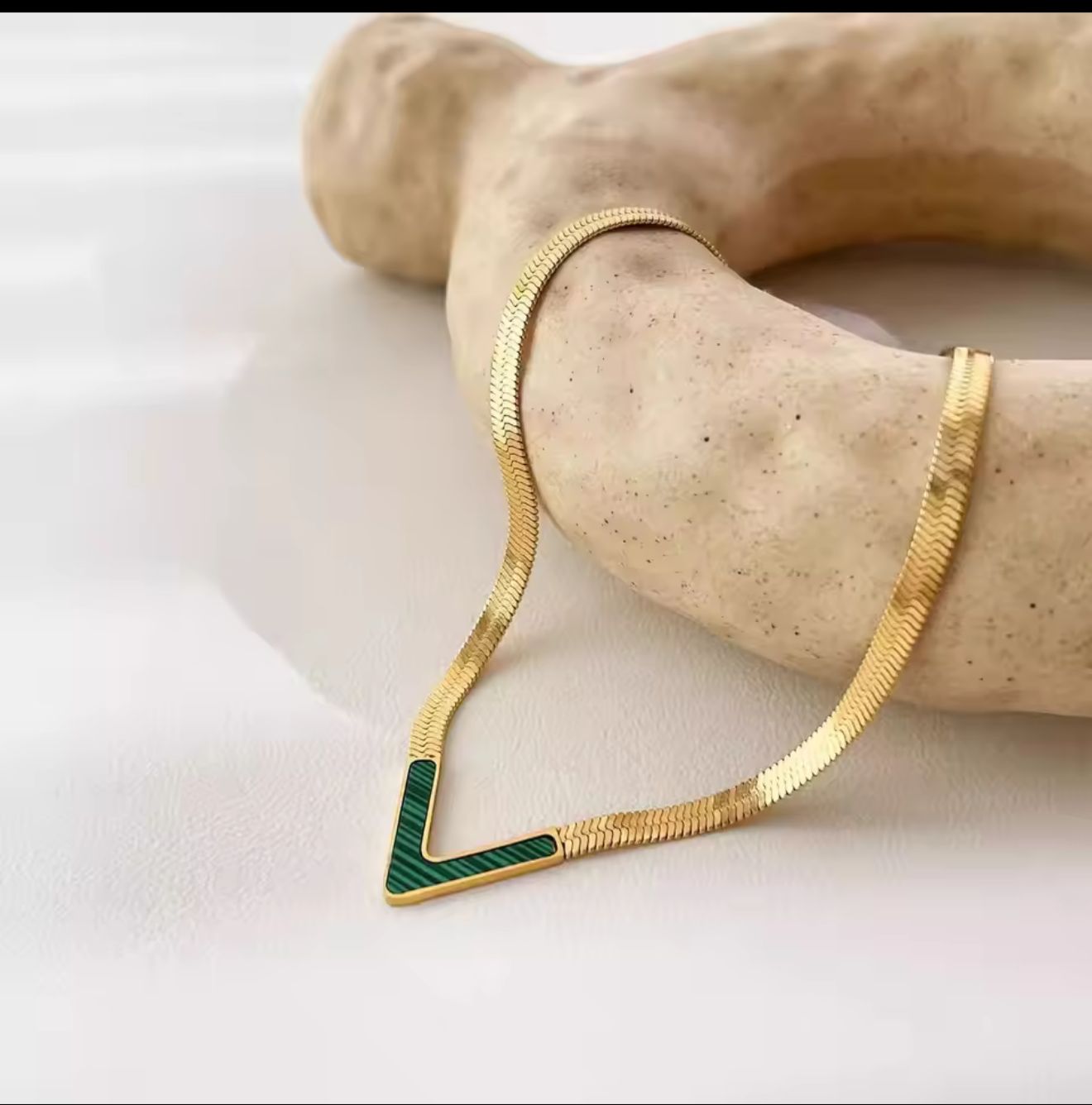 Stylish Snake V Necklace – Stainless Steel Minimal Charm