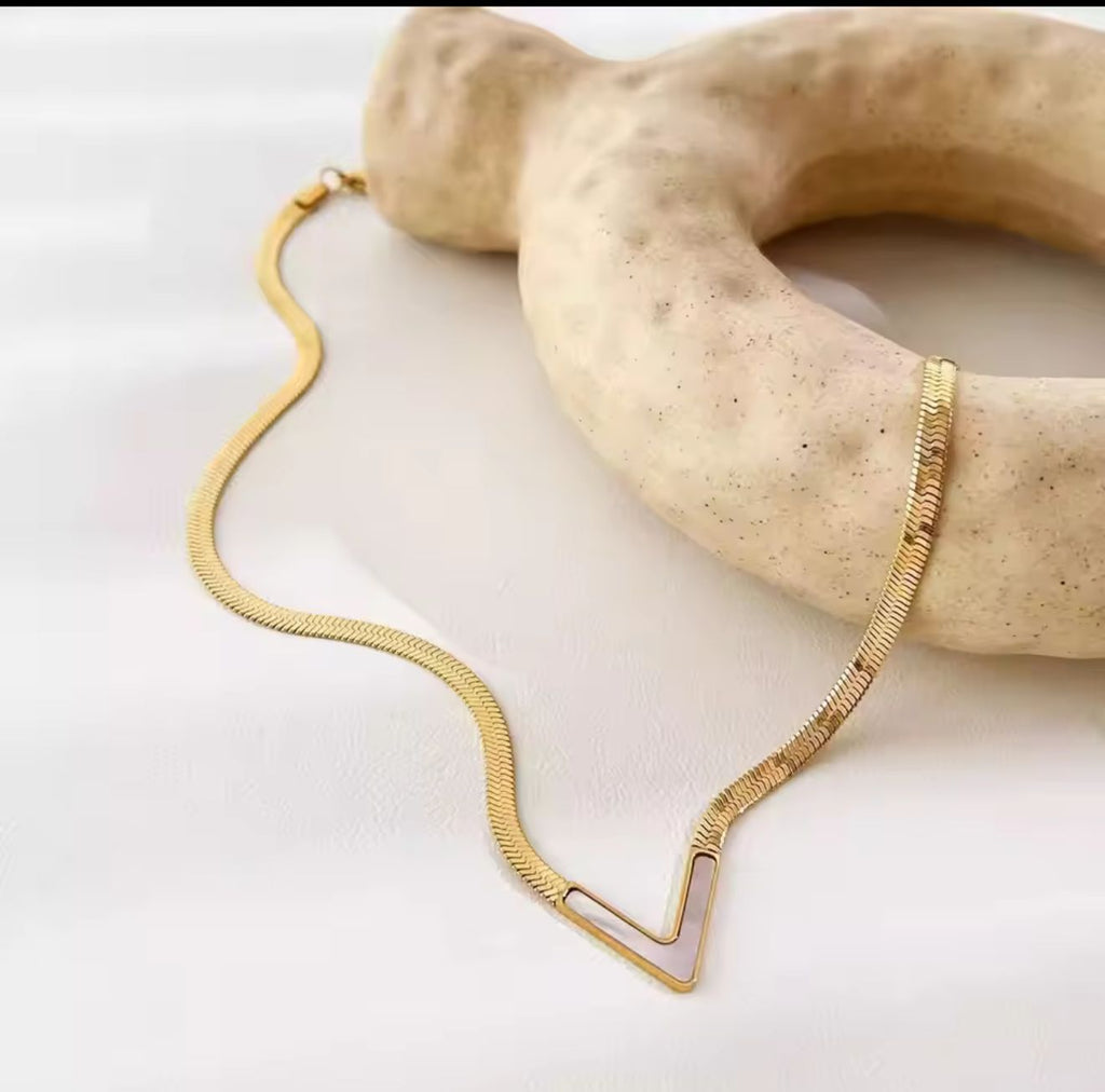 Stylish Snake V Necklace – Stainless Steel Minimal Charm