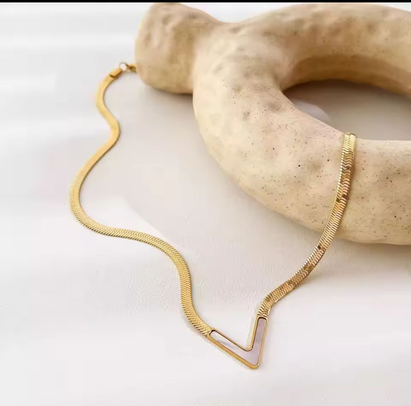 Stylish Snake V Necklace – Stainless Steel Minimal Charm