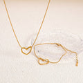Trendy Hollow Heart Combo Set – Stainless Steel Beauty