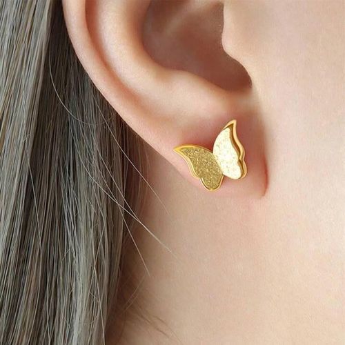 Stainless Steel Butterfly Stud Earrings – Delicate & Trendy