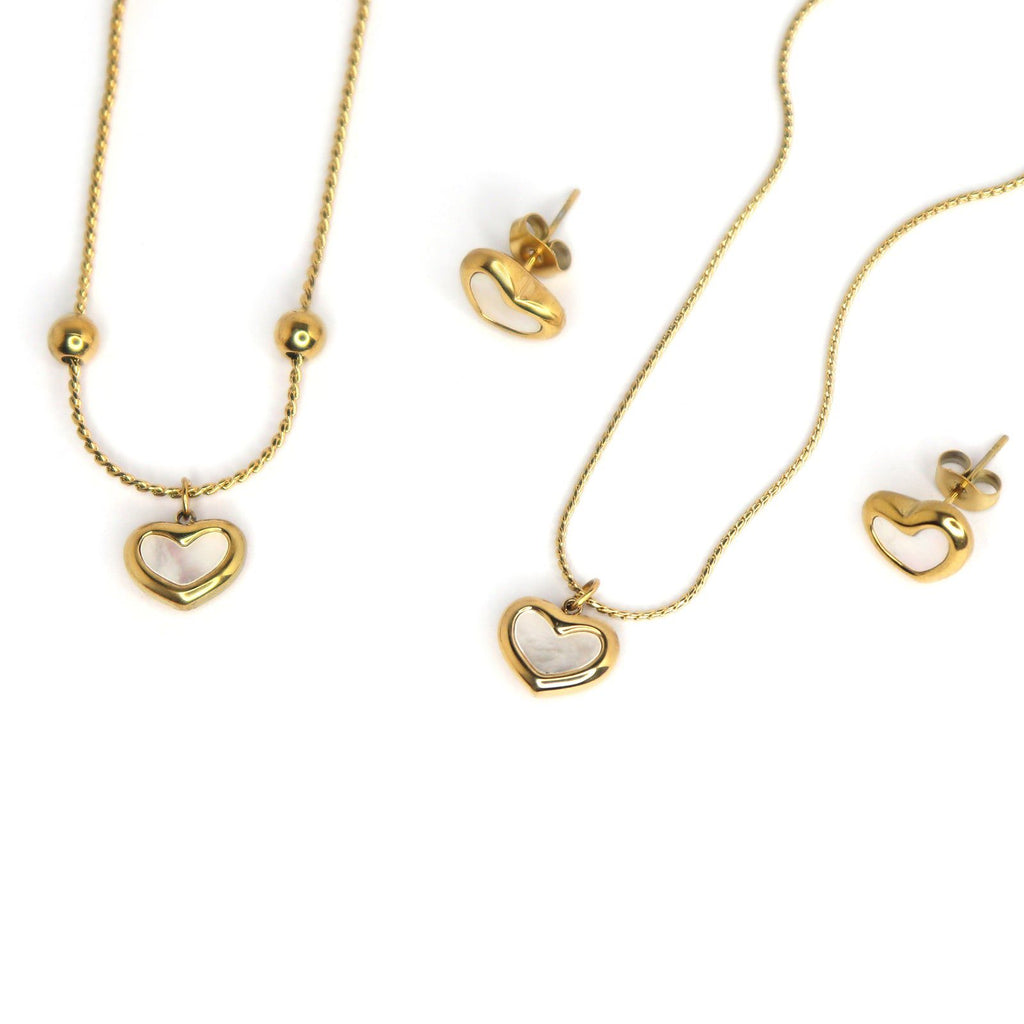 Trendy Heart Combo Set – Stainless Steel Elegance