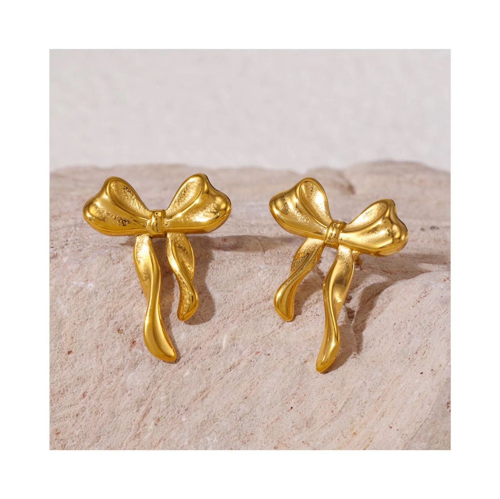 Mini Bow Stainless Steel Earrings – Elegant & Affordable Style