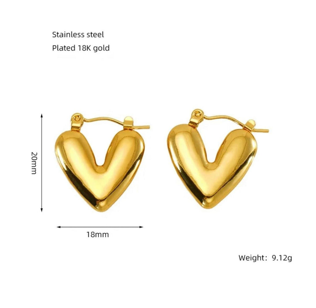 HEART♥ Earrings – Premium Stainless Steel 316L Furnace Finish