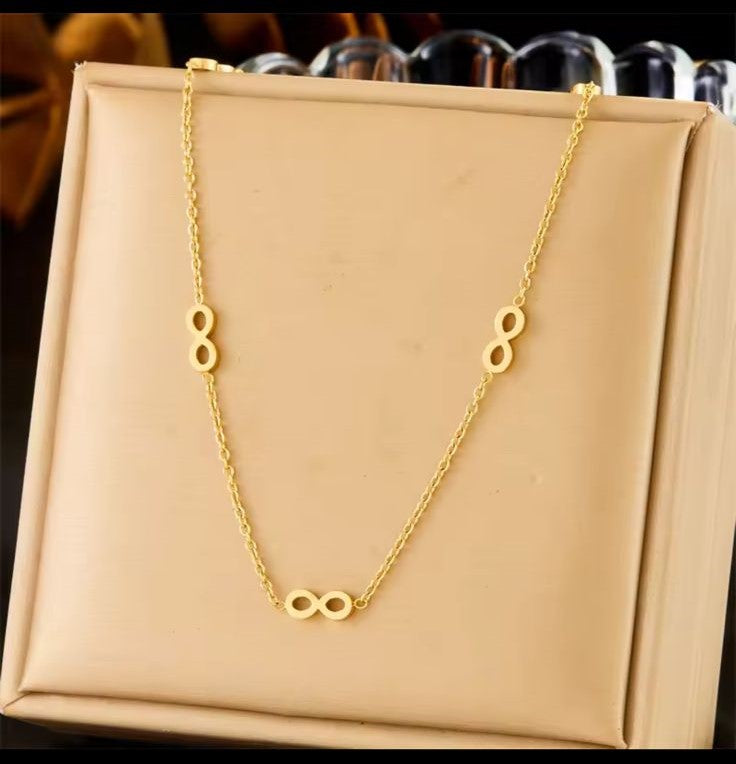 Infinity Stainless Steel Necklace & Earring Set – Symbol of Endless Elegance