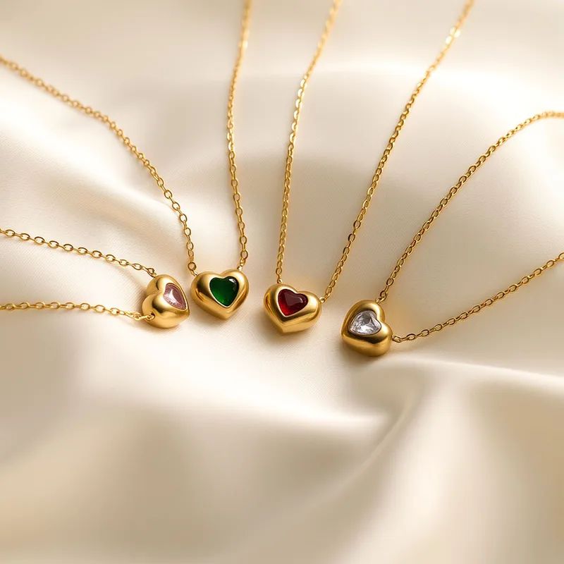 Stainless Steel Heart Zarkoon Necklace – High Quality, Waterproof & Tarnish-Free