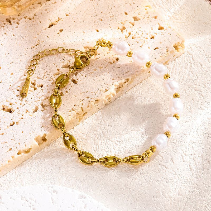 Elegant Stainless Steel Pearl Bracelet – Waterproof, Tarnish-Free & Premium Quality
