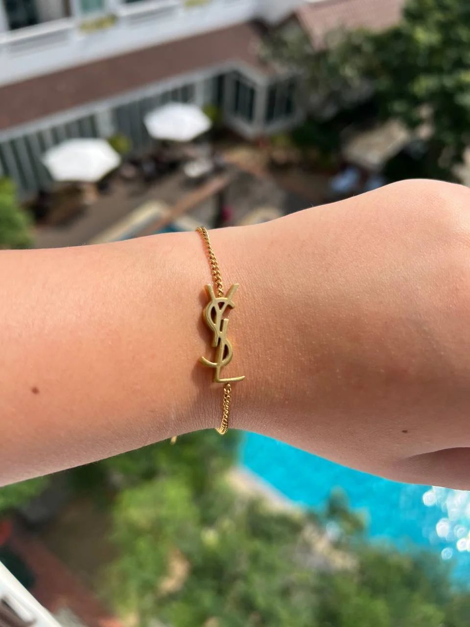 YSL Stainless Steel Combo – Necklace, Earrings & Bracelet | Complete Luxury Set