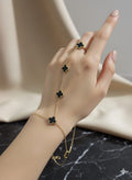 Stainless Steel Trendy Clover Hand Chain – Adjustable