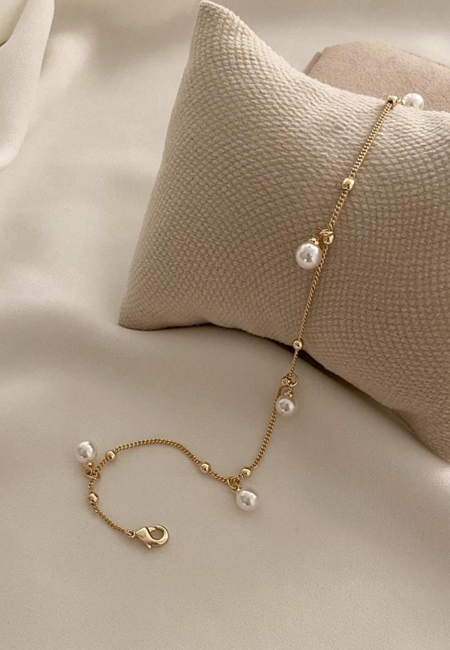 Restock Alert – Stainless Steel Pearl Anklet | A1 Quality | Waterproof & Tarnish-Free