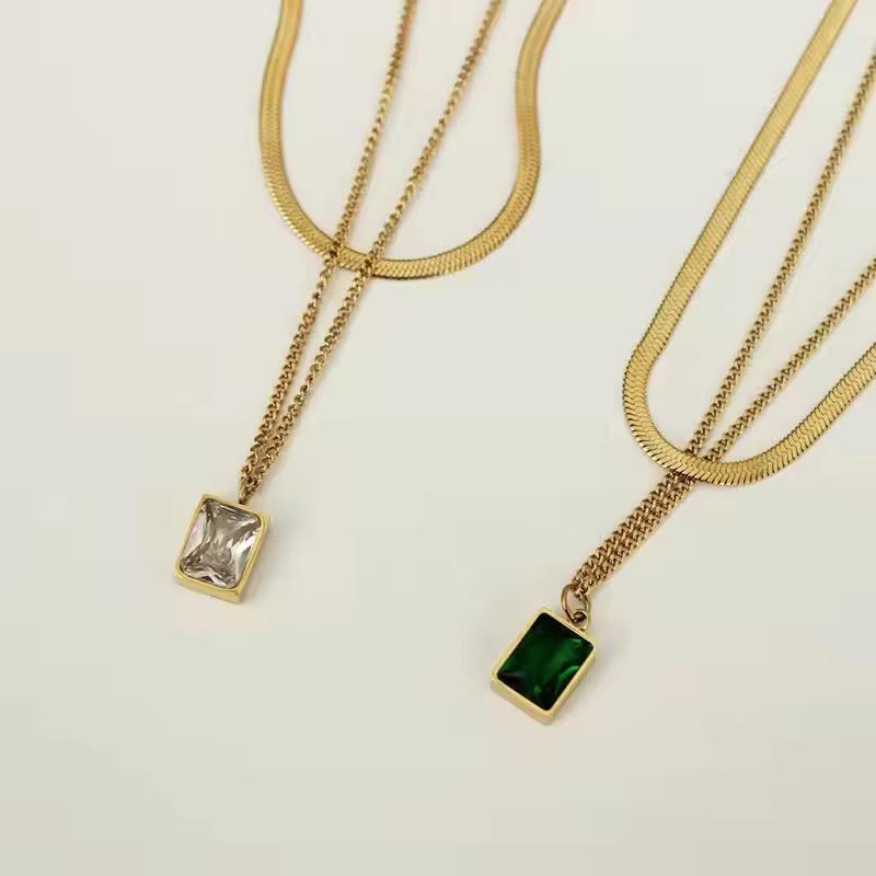 Stainless Steel Double Layer Necklace – High Quality | Waterproof & Tarnish Free |