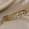 Stainless Steel Floral Bangle – High Quality | Waterproof & Tarnish-Free