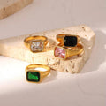 New Style Stainless Steel Ring – High Quality, Waterproof & Tarnish Free | Available in Black, White, Green & Pink