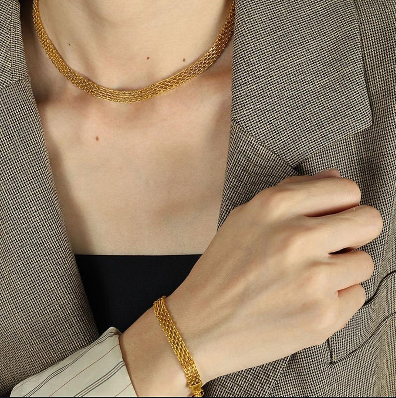 Stainless Steel Mesh Bracelet & Necklace – A1 High Quality