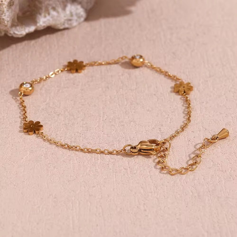 Stainless Steel Flower Bracelet 🌺 | High Quality | Waterproof & Tarnish-Free