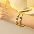 Vintage Emerald Zarkoon Handcuff – 316L Stainless Steel