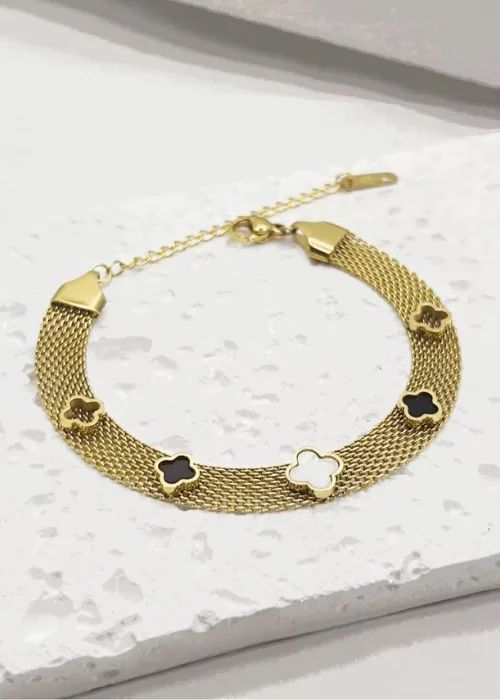 Mesh Clover Stainless Steel Bracelet – 316L High Quality